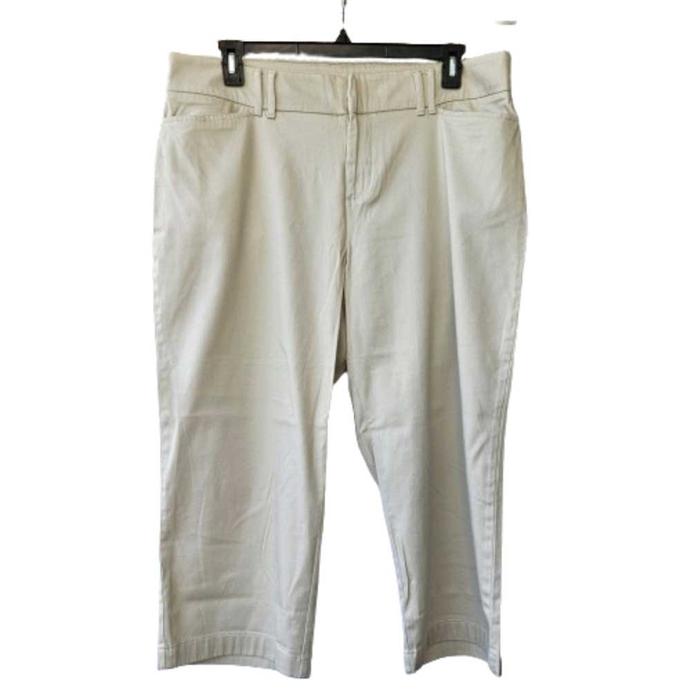 Circle of Life brushed very pale green/gray cotton capri pant size 18
